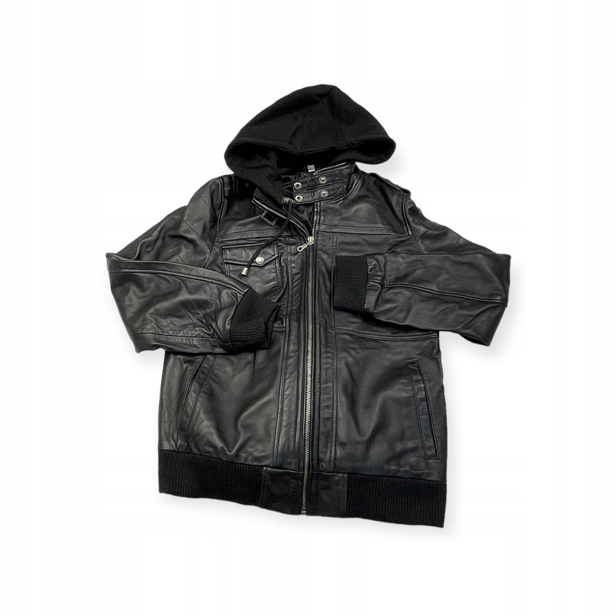 Skórzana kurtka damska z kapturem Real Leather L