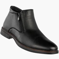 Botki męskie - Trzewiki Męskie Ekoskóra Buty Ocieplane Botki Zimowe Czarne Wojtyłko 8ZW23202C Czarny 42 - miniaturka - grafika 1