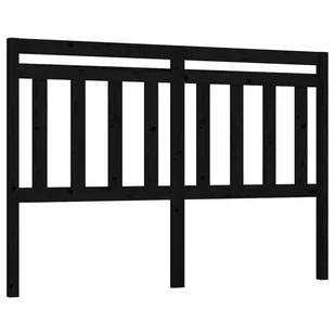 Lumarko Wezgłowie łóżka, czarne, 146x4x100 cm, lite drewno sosnowe - Inne meble do sypialni - miniaturka - grafika 3