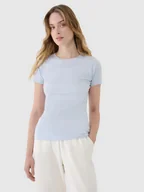 Koszulki i topy damskie - 4F T-shirt slim z modalem damski 4FWSS25TTSHF1995-34S Niebieski Roz. XS - miniaturka - grafika 1
