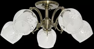 ELEM Lampa sufitowa antyczne złoto zdobione klosze 9150/5 21QG z serii TAMIZA - Lampy sufitowe - miniaturka - grafika 1