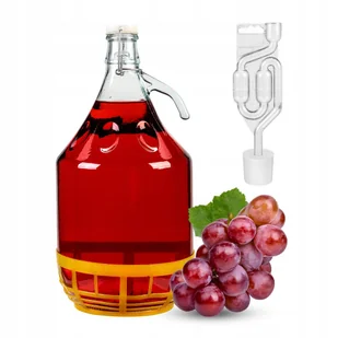 GĄSIOR BUTLA 5L BALON DAMA NA WINO SOK + KOSZYK RURKA KOREK ZESTAW DO WINA - Domowy wyrób alkoholu - miniaturka - grafika 1
