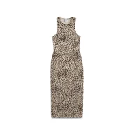 Sukienki - Damska Sukienka PUMA LEO LUXE SLIM AOP DRESS 63233991 – Brązowy - miniaturka - grafika 1
