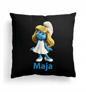 Foto Poduszka Czarna Smerfy Smerfetka + IMIĘ 2 - Poduszki dekoracyjne - miniaturka - grafika 1