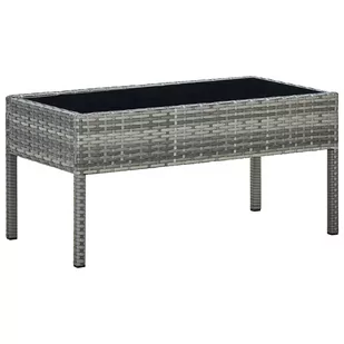 vidaXL Lumarko Stolik ogrodowy, szary, 75x40x37 cm, rattan PE! 45905 - Stoły ogrodowe - miniaturka - grafika 1