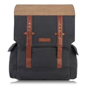 Torby na laptopy - PLECAK MĘSKI NA LAPTOPA A4 ZE SKÓRY WEGAŃSKIEJ PAOLO PERUZZI E-03-MC - miniaturka - grafika 1