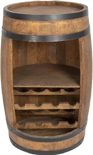 Drewniana beczka barek z półką i stojak na wino – 80cm - Kredensy - miniaturka - grafika 1