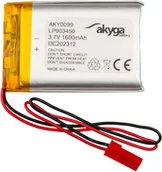 Ładowarki i akumulatory - Akumulator Li-Po LP903450 Akyga AKY0099 3.7V / 1600mAh PCM złącze JST 2-Pin 150mm - miniaturka - grafika 1
