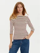 Bluzki damskie - Tommy Hilfiger Bluzka New Cody WW0WW40589 Beżowy Slim Fit - miniaturka - grafika 1