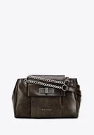 Torebki damskie - Listonoszka z imitacji skóry z łańcuszkiem zielona - miniaturka - grafika 1