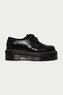 Półbuty damskie - Dr. Martens Półbuty skórzane 1461 Quad damskie kolor czarny na platformie - grafika 1