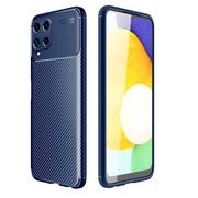 Etui i futerały do telefonów - Etui SAMSUNG GALAXY A22 4G / M22 4G Pancerne Shockproof Carbon Fiber granatowe - miniaturka - grafika 1