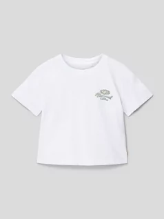 Koszulki dla dziewczynek - T-shirt krótki z nadrukiem z logo z tyłu - grafika 1