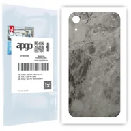 Szkła hartowane na telefon - Folia naklejka skórka strukturalna na TYŁ do Apple iPhone XR -  Marmur Czarny - apgo SKINS - miniaturka - grafika 1