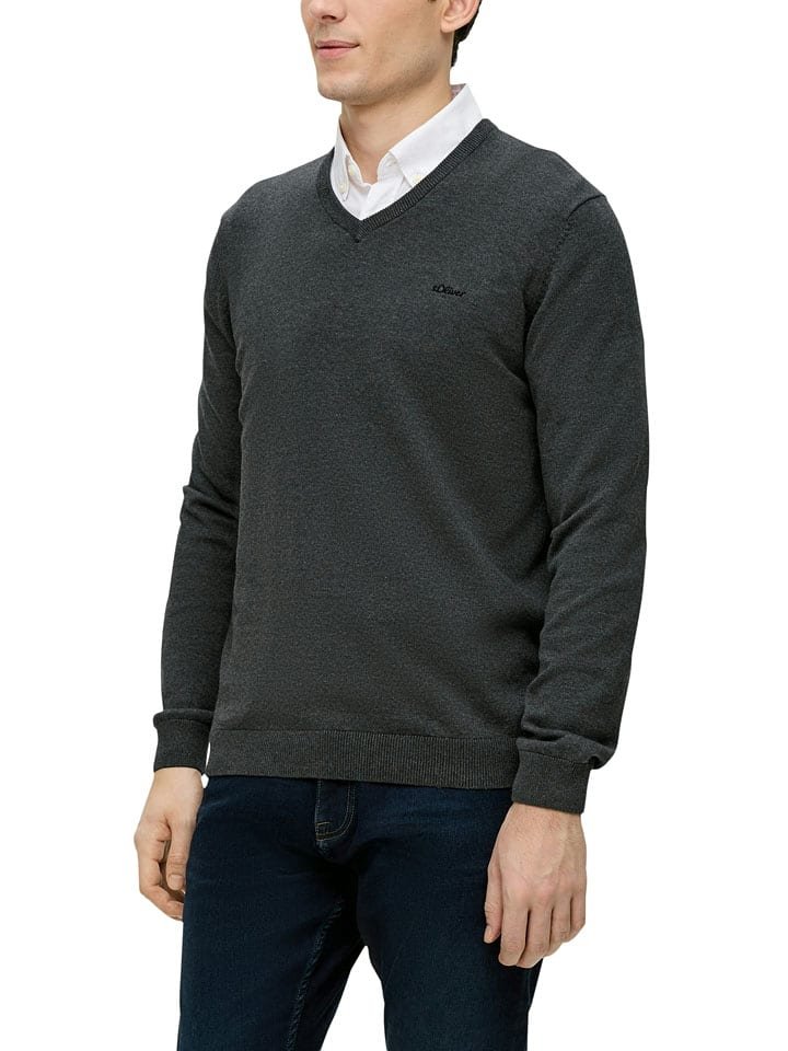 s.Oliver Sweter w kolorze antracytowym