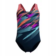Stroje kąpielowe dla dziewczynek - Strój kąpielowy jednoczęściowy dziewczęcy na basen Speedo Digital 140cm - miniaturka - grafika 1