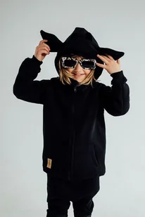 Bluza z kapturem z uszami jelonka dla dziecka czarna - Bluzy dla chłopców - miniaturka - grafika 1