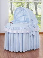 Wyposażenie pokoiku dziecięcego - Obszycie 4-cz do kosza Mojżesza wiklinowego ze składaną budką- Little Prince niebieski - miniaturka - grafika 1