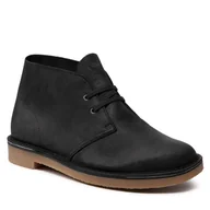 Botki męskie - Clarks Trzewiki Bushacre 3 261535297 Black Leather - miniaturka - grafika 1