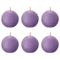 Świece - Bolsius Rustykalne świece kule Shine, 6 szt., 76x71 mm, żywy fiolet - miniaturka - grafika 1