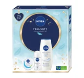 Dezodoranty i antyperspiranty dla kobiet - Nivea Feel Soft zestaw antyperspirant roll-on 50ml + krem intensywnie nawilżający 100ml + żel pod prysznic 250ml (W) - miniaturka - grafika 1