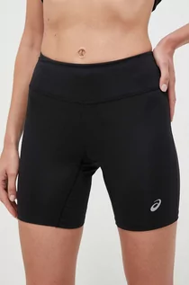 Spodenki damskie - Asics szorty do biegania Core Sprinter kolor czarny gładkie high waist - grafika 1