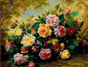 Diamentowa Mozaika Kwiaty Wieniec, 30x40 - Zabawki kreatywne - miniaturka - grafika 1