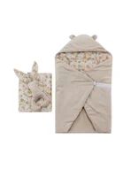 Otulacze - Adamex Otulacz dziecięcy Miu-Mio z poduszką i maskotką Beżowy lew - miniaturka - grafika 1