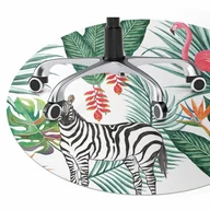 Podnóżki, podpórki, podkładki - Podkładka pod krzesło obrotowe Flaming i zebra fi100 cm - miniaturka - grafika 1