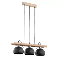 Lampy sufitowe - Emoris lampa wisząca 3-punktowa drewno/czarna 62357 - miniaturka - grafika 1