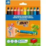 Przybory szkolne - Bic Kredki ołówkowe Kids Multisurface + temperówka 10+1 kolorów - miniaturka - grafika 1
