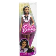 Lalki dla dziewczynek - Barbie Fashionistas lalka w różowej kraciastej sukience Mattel - miniaturka - grafika 1