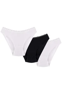 Wol-Bar soft cute 3-pak biały-biały-czarny s majtki figi - Majtki damskie - miniaturka - grafika 1