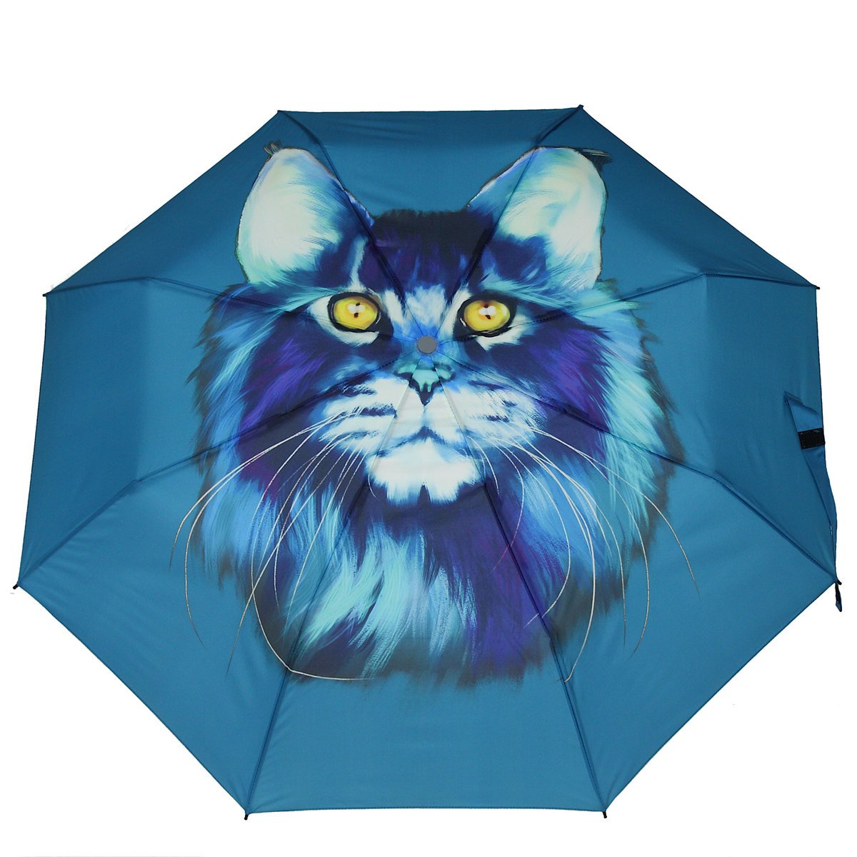 PARASOL MANUALNY z nadrukiem cyfrowym Kot na niebieskim Filtr UV 50+