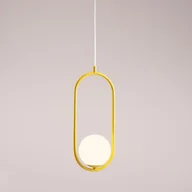 Lampy sufitowe - Nowoczesna lampa wisząca Riva 1086G14 szklana żółta - miniaturka - grafika 1