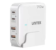 Ładowarki do telefonów - Unitek Ładowarka biurkowa GaN 70W 2x USB-A 2x USB-C - darmowy odbiór w 22 miastach i bezpłatny zwrot Paczkomatem aż do 15 dni - miniaturka - grafika 1