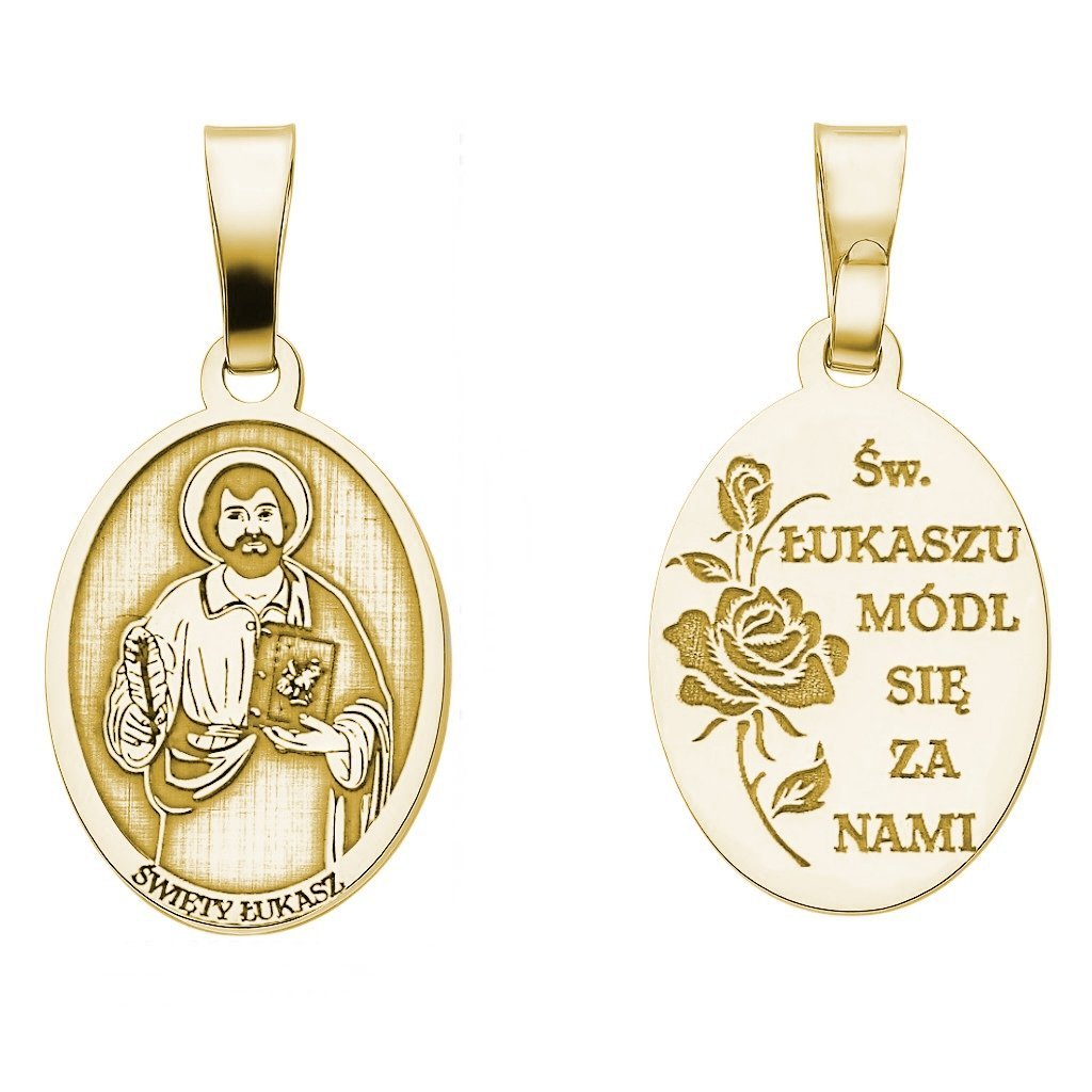 Medalik srebrny Ag 925 pozłacany Św. Łukasz MDC043G