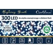 Oświetlenie świąteczne - Lampki choinkowe LED 300 zimny + ciepły biały Flesh zewnętrzne - miniaturka - grafika 1