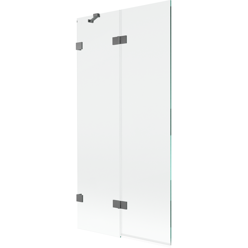 Mexen Lunar parawan nawannowy 2-skrzydłowy lewy 90 x 150 cm, transparent, gun metal - 897-090-100-95-00-L
