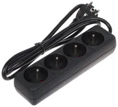 Listwy zasilające - Inny LISTWA ZASILAJĄCA PR-1.5M-4G/B (4 GNIAZDA) 1.3m - miniaturka - grafika 1