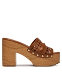 Klapki i japonki damskie - Guess Klapki FLJ2LL LEA04 Brązowy - miniaturka - grafika 1