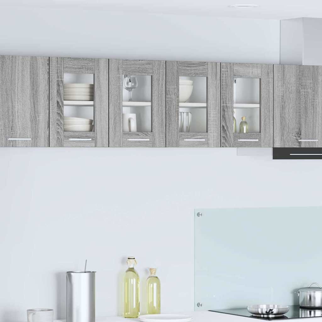vidaXL vidaXL Szafka wisząca z drzwiami 2 pcs Szary Sonoma 60 x 31 x 40 cm