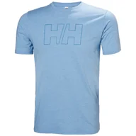 Koszulki sportowe męskie - Koszulka męska Helly Hansen Tech Logo T-Shirt Rozmiar: L / Kolor: jasnoniebieski - miniaturka - grafika 1