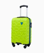 Walizki - Kabinowa limonkowa walizka z kontrastowym wykończeniem - miniaturka - grafika 1