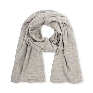 Wełniany Zimowy SZAL 100% wełny merino unisex beżowo szary - Apaszki i szaliki damskie - miniaturka - grafika 1