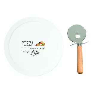 Talerz do pizzy z nożem Nuova R2S Kitchen Elements - Talerze - miniaturka - grafika 1