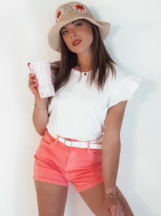 Szorty jeansowe damskie GLAMWEAR różowe Dstreet SY0356-M - Spodenki damskie - miniaturka - grafika 1