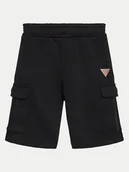 Spodenki damskie - Guess Szorty sportowe L4GD21 KBK32 Czarny Regular Fit - miniaturka - grafika 1