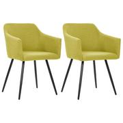 Krzesła - vidaXL Krzesła do jadalni, 2 szt., zielone, tapicerowane tkaniną - miniaturka - grafika 1