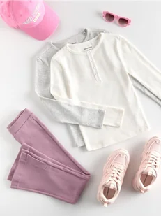 Reserved - Bawełniana koszulka - złamana biel - Bluzki dla dziewczynek - miniaturka - grafika 1